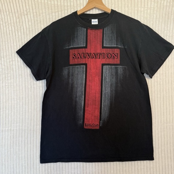 Kerusso 2014 Salvation Double Sided Christian Black Red T-Shirt Size Medium - Picture 9 of 13